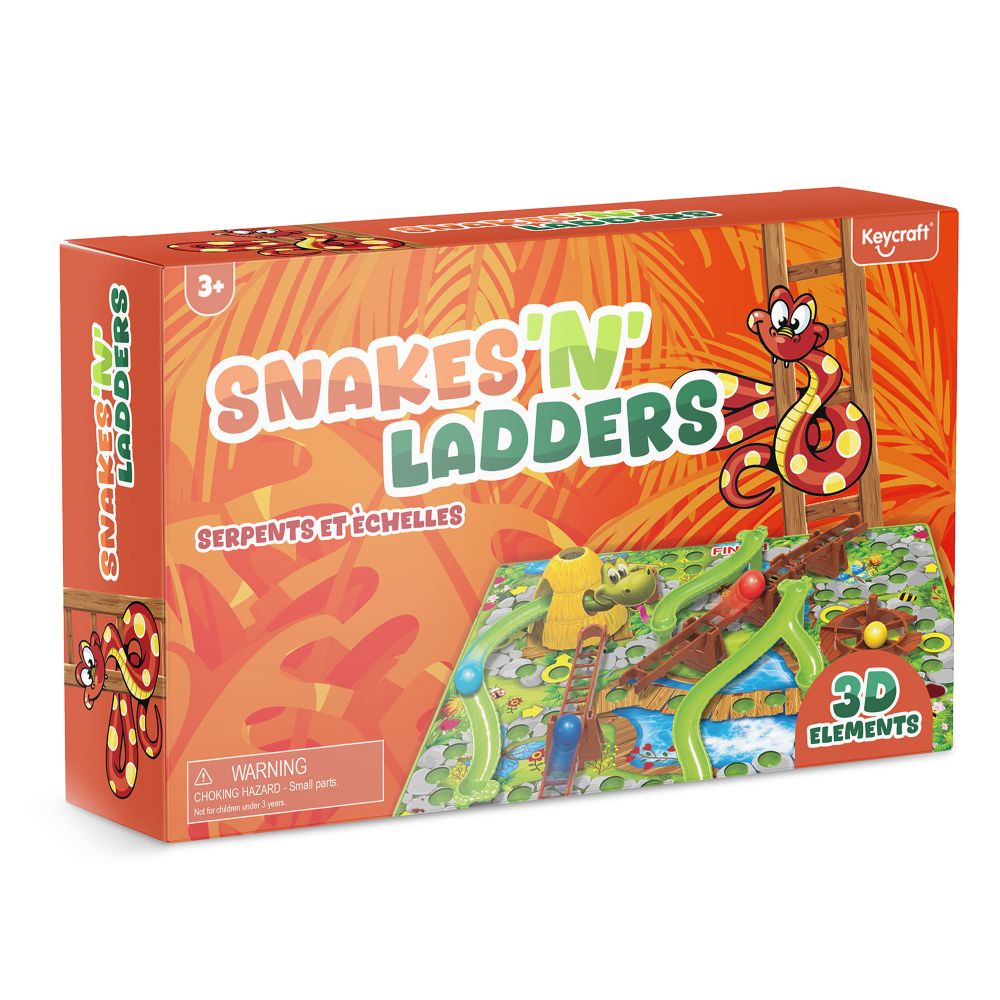 3D Snakes & Ladders Family Game
